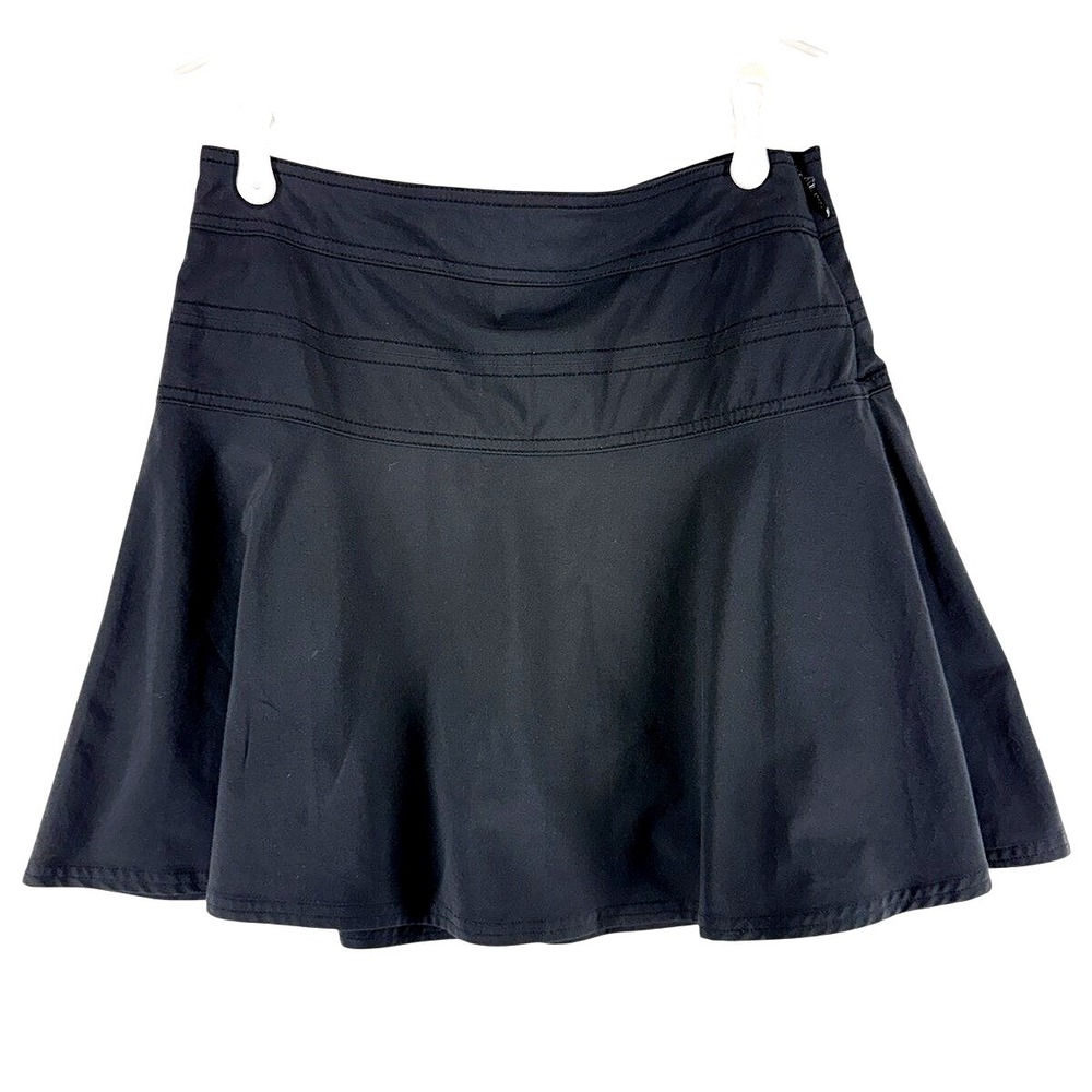 Athleta Black Flared Skort Built In Shorts Zip Pocket 4 Athleisure Tennis Summer